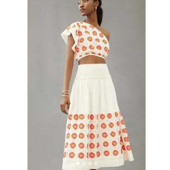 NWT Anthropologie Floral Two-Piece Skirt Top Set - Large - Picture 2 of 5